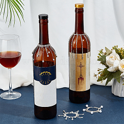 4 pieza de decoración de botella de vino de rhinestone de latón y aleación&nbsp;HJEW-OC00030