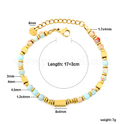 Pulseras de acero inoxidable 304 y cuentas redondas de piedra natural shoushan.&nbsp;WG1A79C-01