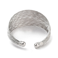 Латунные браслеты-манжеты с несколькими линиями BJEW-D039-01P