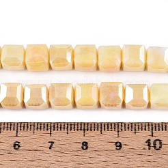 Hebras de cuentas de vidrio electrochapado antideslustre&nbsp;GLAA-T025-8mm-10B