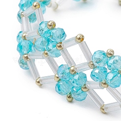 Bracciali di perline di vetro fatti a mano per le donne&nbsp;BJEW-MZ00124-01
