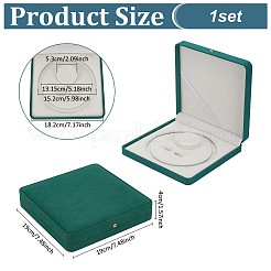 Квадратные бархатные жемчужные ожерелья набор коробок для хранения CON-WH0123-07A