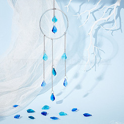 40шт 4 цвета граненые стеклянные подвески&nbsp;GLAA-GA0002-03