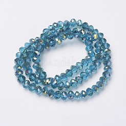 Chapelets de perles en verre transparent électrolytique&nbsp;X-EGLA-A034-T8mm-S18
