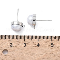 Messing ABS Imitation Perle halbrunde Ohrstecker Zubehörse&nbsp;XGR0100P-119P