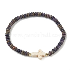 8шт. браслеты с натуральными и синтетическими драгоценными камнями и крестообразными нитями&nbsp;BJEW-JB11390