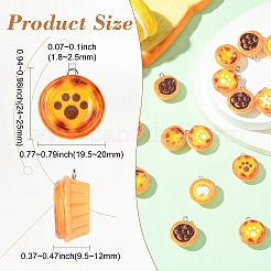 30шт 6 стиля непрозрачные подвески из смолы&nbsp;RESI-CJ0004-68