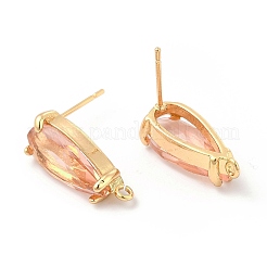 K9 стеклянные серьги-гвоздики в форме капли&nbsp;X-KK-E071-25KCG-02