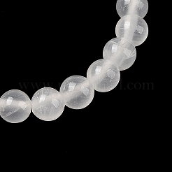 Bracelets extensibles en perles rondes en jade vert naturel (teint)&nbsp;G-U005-01A-05