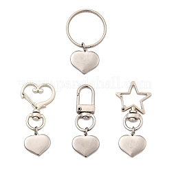 4 шт. 304 брелок в форме сердца из нержавеющей стали&nbsp;KEYC-JKC01373