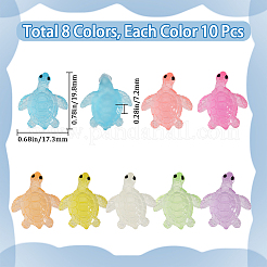 80шт 8-цветная светящаяся пластиковая фигурка морской черепахи&nbsp;FIND-GF0007-46