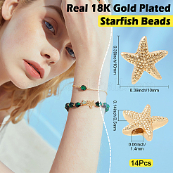 14 шт. латунные бусины с покрытием стойки&nbsp;KK-BBC0022-48