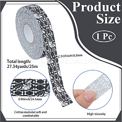 ポリコットン バドミントン ラケット ヘッド プロテクター ステッカー  ブラック  24.5x0.3mm  25 m /ロール&nbsp;DIY-WH20013-90K