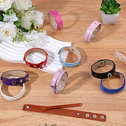 10шт 10 цвета застежка-молния браслет из искусственной кожи&nbsp;BJEW-CL0001-27