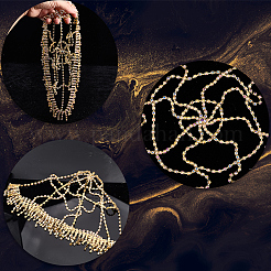 Сетчатые повязки на голову из сплава со стразами OHAR-WH20007-05G-01