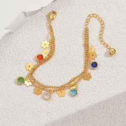 Латунные многорядные браслеты с цепочкой панциря BP9393