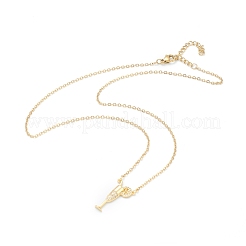 Ожерелья с подвесками из латуни с прозрачным кубическим цирконием&nbsp;NJEW-F281-03