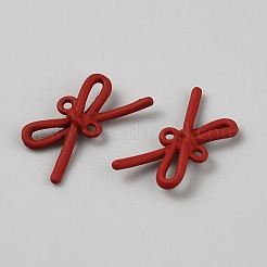 スプレープリント合金コネクタチャーム  ちょう結びのリンク  ファイヤーブリック  10.5x20x3.5mm  穴：1.2mm&nbsp;FIND-WH0148-477A-06