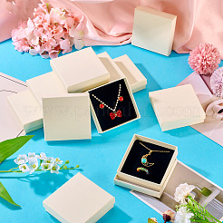 12 шт. картонные бумажные коробки для хранения ювелирных изделий с губкой&nbsp;CON-TA0001-33B