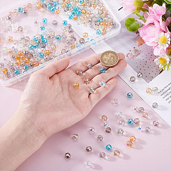 280 шт. 7 цвета гальванические прозрачные стеклянные бусины EGLA-GA0001-44