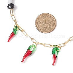 Ожерелья ручной работы с подвесками в виде грибов и острого перца NJEW-JN05142