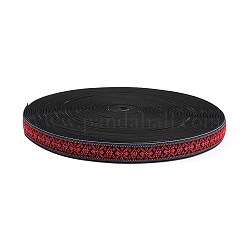 Cordon/bande élastique plate en polyester brodée de style ethnique&nbsp;OCOR-WH0079-98B