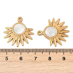 Подвески из натуральной белой ракушки из нержавеющей стали 304 STAS-L288-13G-02