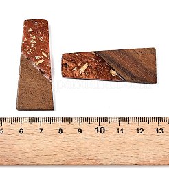 Pendentifs en résine opaque et bois de noyer&nbsp;RESI-T058-04D
