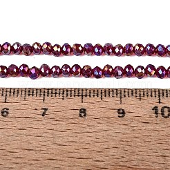 電気メッキガラスビーズ連売りを焼く  ABカラー  多面カット  ラウンド  暗赤色  2.9~3.3x2mm  穴：0.7mm  約135~140個/連  12.99~13.78インチ（33~35cm）&nbsp;DGLA-TAC0003-2mm-02