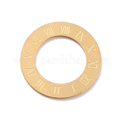 イオンプレーティング（IP）304ステンレス鋼リンクリング  ローマ数字のリング1~12  ゴールドカラー  15.5x0.5mm  穴：9.5mm&nbsp;LS-STAS-P306-02B-G
