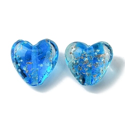 Светящиеся бусины лэмпворк из золота и песка ручной работы FOIL-B001-03A