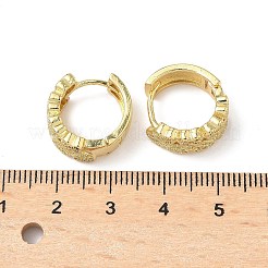 Серьги-кольца в форме сердца из латуни с микропаве из кубического циркония&nbsp;EJEW-A132-10G-02