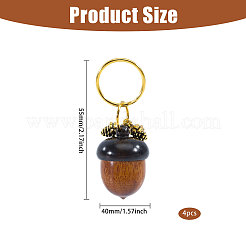 4шт брелок из дерева и сплава&nbsp;KEYC-CA00005