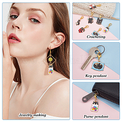 Подвески из эмали из сплава черной кошки HJEW-AB00368