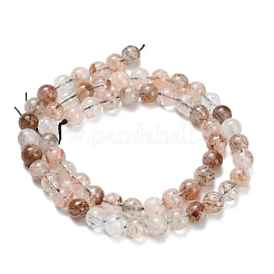 Нити бусин из натурального медного рутилированного кварца G-L642-B07-6mm