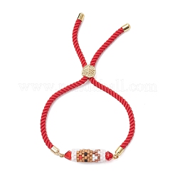 3 шт. 3 стильных рождественских браслета-слайдера из стеклянных бусин ручной работы BJEW-MZ00226