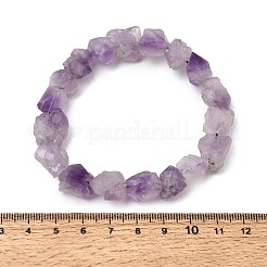 Pulseras elásticas con cuentas de pepitas de amatista natural en bruto para mujer.&nbsp;GG-CBA2C9C-02