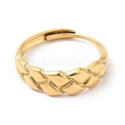 Ионное покрытие (ip) 304 нержавеющая сталь текстурированное ромбовидное регулируемое кольцо для женщин&nbsp;LS-RJEW-I085-05G