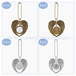 4 шт. 2 стиля тибетский стиль сплав термоперенос сублимационный подвесной кулон украшения HJEW-FH0006-54