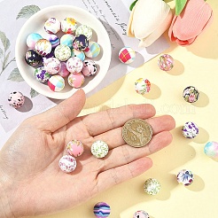 36 шт. 6 стиля круглых фокальных бусин из пищевого экологически чистого силикона&nbsp;SIL-YW0002-33A