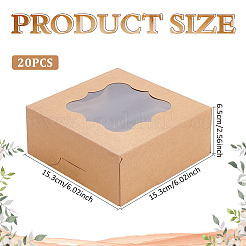 20 квадратная коробка для хранения конфет из крафт-бумаги CON-BC0007-43