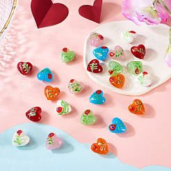 24 шт. 6-х цветные бусины из стекла миллефиори ручной работы LAMP-CW0001-11