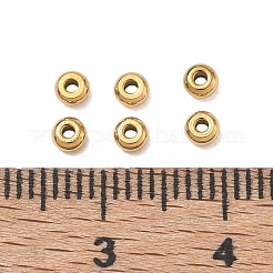 304ステンレススチールビーズ  フラットラウンド  艶出し  イオンプレーティング（ip）  18KGP本金メッキ  3x1mm  穴：1.5mm  約58個/袋&nbsp;SA-CBAF3CF-01A-G