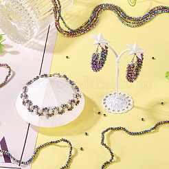 10 нить гальванических прозрачных стеклянных бусин EGLA-BW0001-02