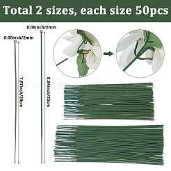 100шт 2 стиля железный стержень для цветка&nbsp;AJEW-SP0003-74