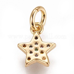 Adornos de latón micropavé de circonia cúbica&nbsp;ZIRC-E145-78G