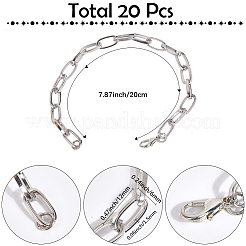 20шт железный кабель цепочка браслеты для женщин мужчин&nbsp;BJEW-SC0001-42