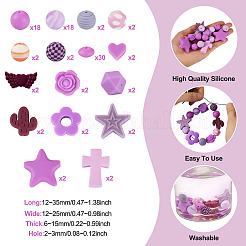 92 perles focales en silicone transparentes&nbsp;SIL-TA0002-85C