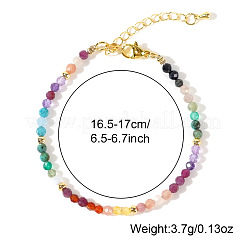 Ограненные круглые браслеты из бусин из натурального аметиста&nbsp;GF6950