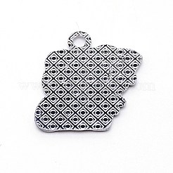 合金エナメルチャーム  竹とパンダ  プラチナ  ホワイト  24x24x1.5mm  穴：2.6mm&nbsp;PALLOY-WH0091-06P